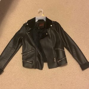 Navy blue Yoki Outerwear Leather Jacket